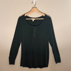 Style & Co. Women's Dark Green Long Sleeve Blouse